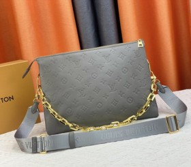 Louis Vuitton Coussin MM Grey Handbag - Jacquard Strap