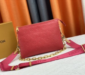 Louis Vuitton Coussin PM Neon Red Bag - Jacquard Strap