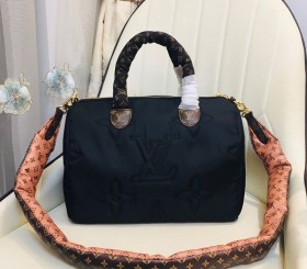 Louis Vuitton Econyl Regenerated Nylon Speedy Bandouliere 30 Handbag In Black