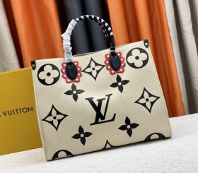 Louis Vuitton Monogram Empreinte Leather Crafty OnTheGo GM Tote - Cream