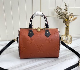 Louis Vuitton Monogram Empreinte Wild At Heart Speedy 25 Bandouliere Handbag - Caramel Brown