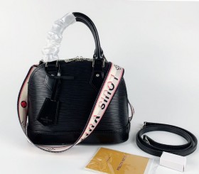 Louis Vuitton Epi Leather Alma BB Jacquard Strap Handbag - Black