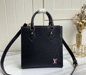 Louis Vuitton Epi Leather Sac Plat BB Carryall Bag In Black