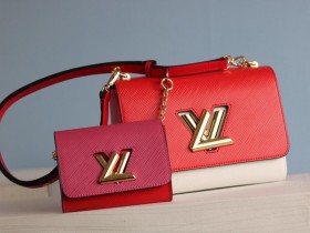 Louis Vuitton Epi Leather Twist MM And Twisty Bag In Red And Pink