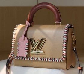 Louis Vuitton Epi Leather Twist MM Beige Bag - Braided Edges Flap