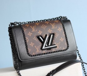 Louis Vuitton Epi Leather Twist MM Canvas All-Black Bag - Trompe-loeil Braid