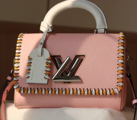 Louis Vuitton Epi Leather Twist MM Rose Bellerin Pink Bag - Braided Edges Flap