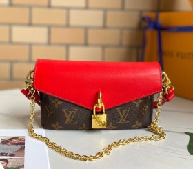 Louis Vuitton Monogram Canvas Padlock On Strap Bag In Red