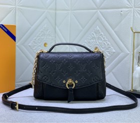 Louis Vuitton Monogram Empreinte Leather Blanche BB Handbag In Black