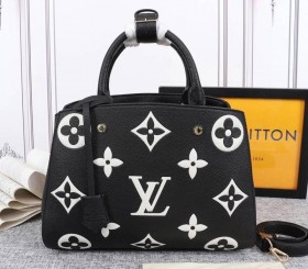 Louis Vuitton Monogram Empreinte Leather Montaigne MM Handbag In Black