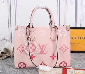 Louis Vuitton Monogram Empreinte Leather Onthego MM Bag In Pink