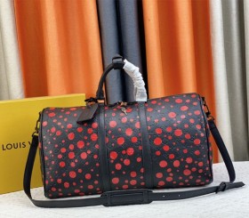 Louis Vuitton X YK Bandouliere Keepall 50 Travel Bag - Red Infinity Dots
