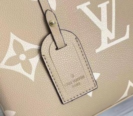 Louis Vuitton Bicolor Monogram Empreinte Leather Petit Palais Handbag In Tourterelle Gray And Cream
