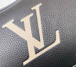 Louis Vuitton Bicolor Monogram Empreinte Leather Bagatelle Mini Hobo - Black
