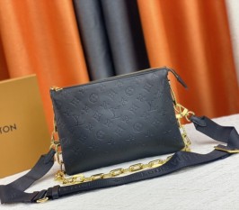 Louis Vuitton Coussin PM Handbag In Black With Jacquard Strap