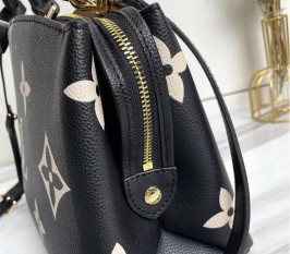 Louis Vuitton Bicolor Monogram Empreinte Leather Petit Palais Handbag - Black - Beige