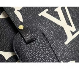 Louis Vuitton Bicolor Monogram Empreinte Leather Petit Palais Handbag In Black And Beige