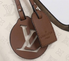 Louis Vuitton Mahina Carmel Hobo In Cream Beige