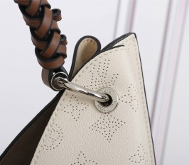 Louis Vuitton Mahina Carmel Hobo In Cream Beige