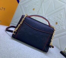 Louis Vuitton Monogram Empreinte Leather Blanche BB Handbag In Navy Blue