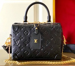 Louis Vuitton Monogram Empreinte Petite Malle Souple Handbag In Black