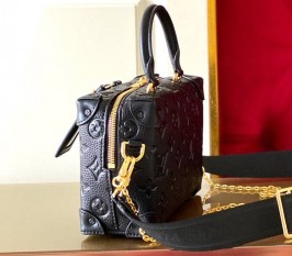 Louis Vuitton Monogram Empreinte Petite Malle Souple Handbag - Black