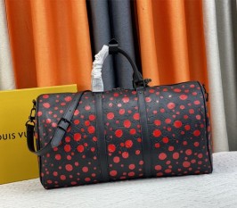 Louis Vuitton X YK Bandouliere Keepall 50 Travel Bag In Red Infinity Dots
