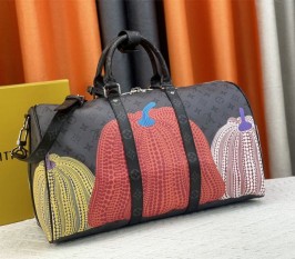 Louis Vuitton X YK Monogram Eclipse Reverse Keepall 45 Luggage In Pumpkin